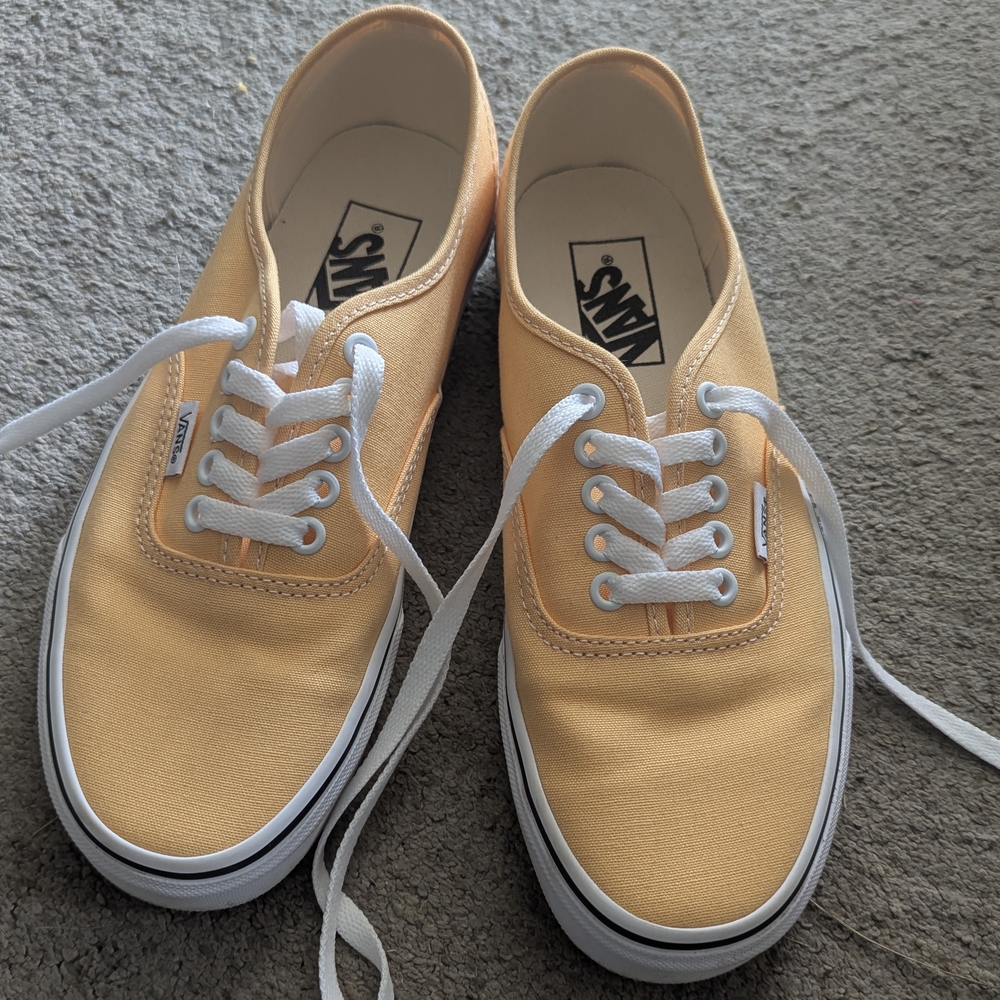 Vans Peach Canvas Sneakers with White Accents